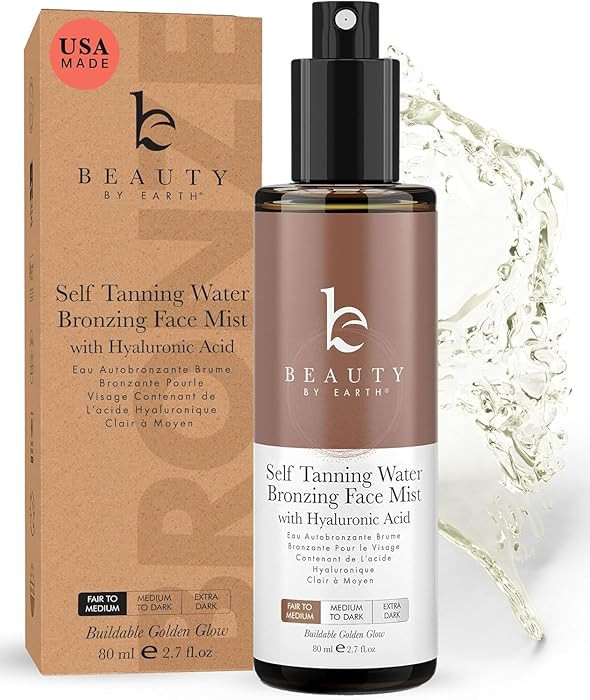 Bronzing Face Tanner Spray Mist, Sunless Face Tanning Water, USA Made with Natural & Organic Ingr... | Amazon (US)