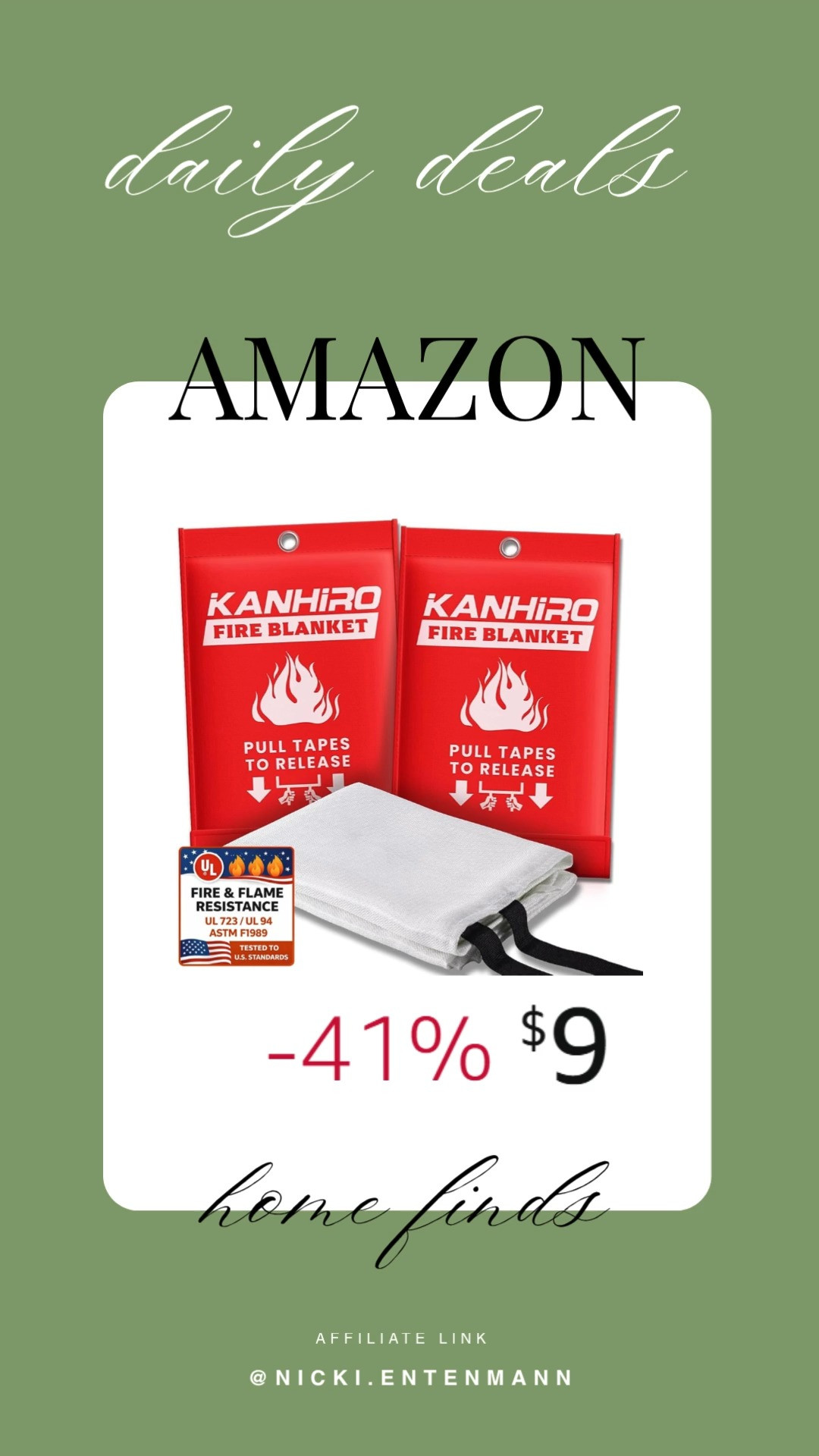 Fiberglass fire suppression blanket adds peace of mind with quick protection for kitchens, cars, and camping. Stay prepared, feel secure, and keep safety simple wherever life takes you 🔥🛡️🏠

#firesuppressionblanket #fiberglassblanket #safetygear #fireprotection #emergencytools #homeessentials #campingsafety #kitchensecurity #survivalkit #homefinds 

 #LTKselfcare #LTKHome #LTKTravel