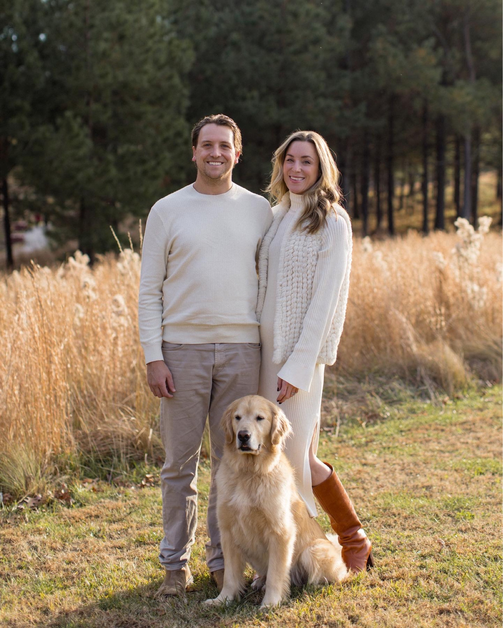 Our Christmas card looks. My dress + vest are old, but similar are linked. Boots are 40% off and the comfiest knee-high pair I own. David’s sweater TTS, his exact pants are old but he loves the styled linked too. 

#LTKstyletip #LTKsalealert #LTKHoliday