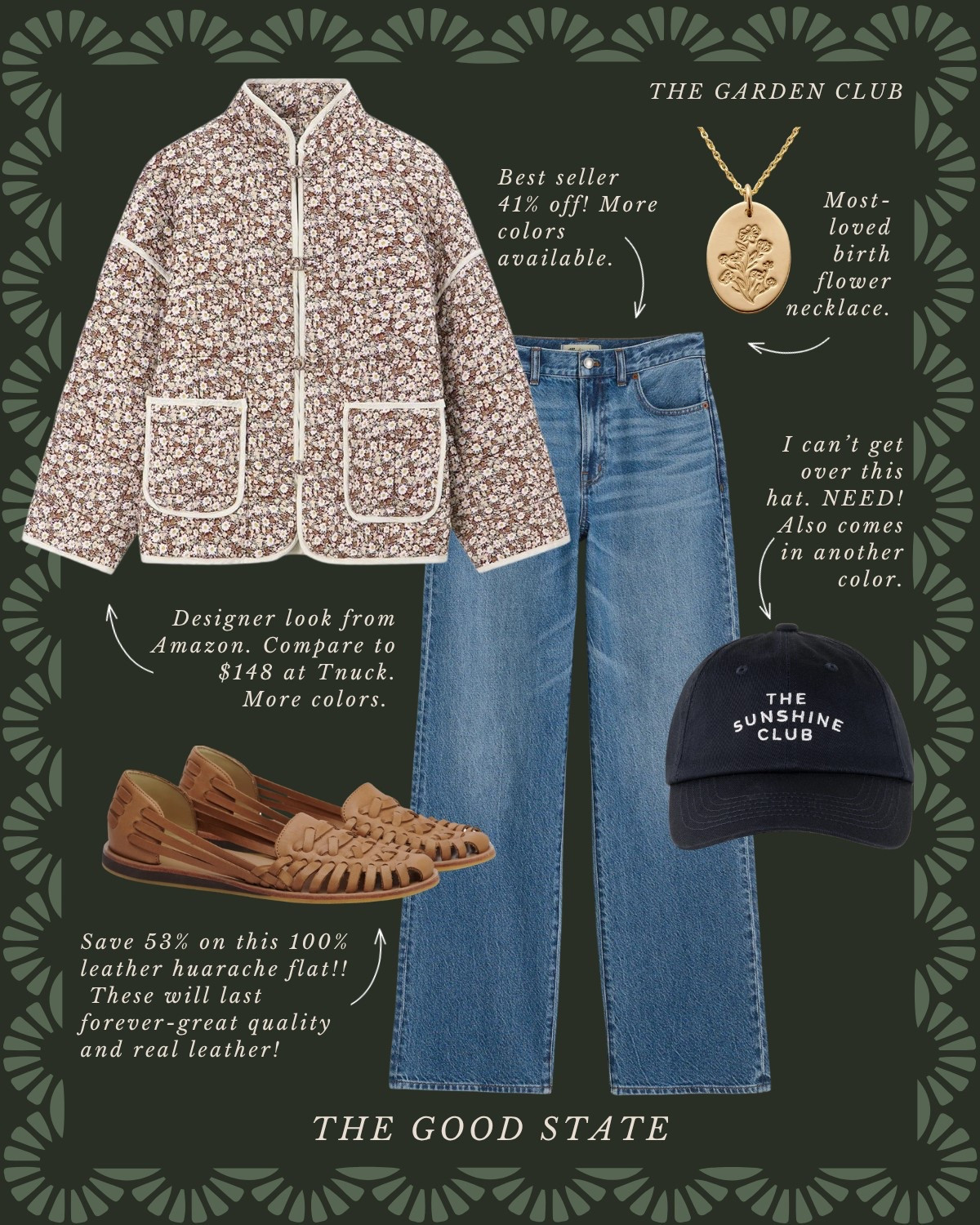 This collection is for the garden girlies who find joy in being outside—rain or shine. For the ladies dressing a little brighter this time of year, wearing all the florals, and who have (or need) a cute rain jacket or colorful umbrella to make rainy days a little happier. This collection is for the ladies giving gardening a try for the first time or those tending to the same garden they have poured their heart and soul into for years. For those cultivating the soil of their hearts and homes too. For the girlies who love earth tones and blooming colors too. 

The good state, Lauren England, terrain, Anthropologie, Amazon, Amazon home, Amazon beauty, spring fashion, summer fashion, maxi dress, casual outfit, crochet top, gardening, flowers, florals, spring outfit, wreath, pottery barn, nordstrom, coffee table book, LL Bean, clean beauty, wedding guest dress, bag, tote, purse, woven purse, rain boots, Sunhat, flat, JCrew JCrew factory, white dress, sunglasses, quince, gold necklace, summer outfit, summer style, summer fashion, sale, ootd, 


#LTKSaleAlert #LTKFindsUnder50 #LTKStyleTip