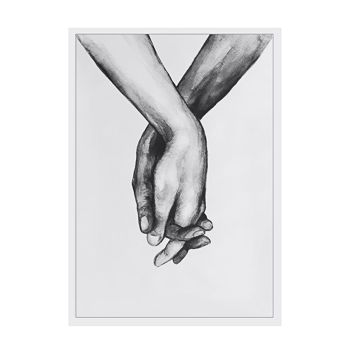 Hold Hands Nordic Poster Minimalist Painting Living Black And White Canvas Prints Love Wall Pictu... | Walmart (US)