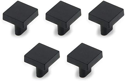 MTMTOOL Flat Black Square Cabinet Knobs 1" x 1" Furniture Door Cabinet Hardware Wardrobe Drawer P... | Amazon (US)