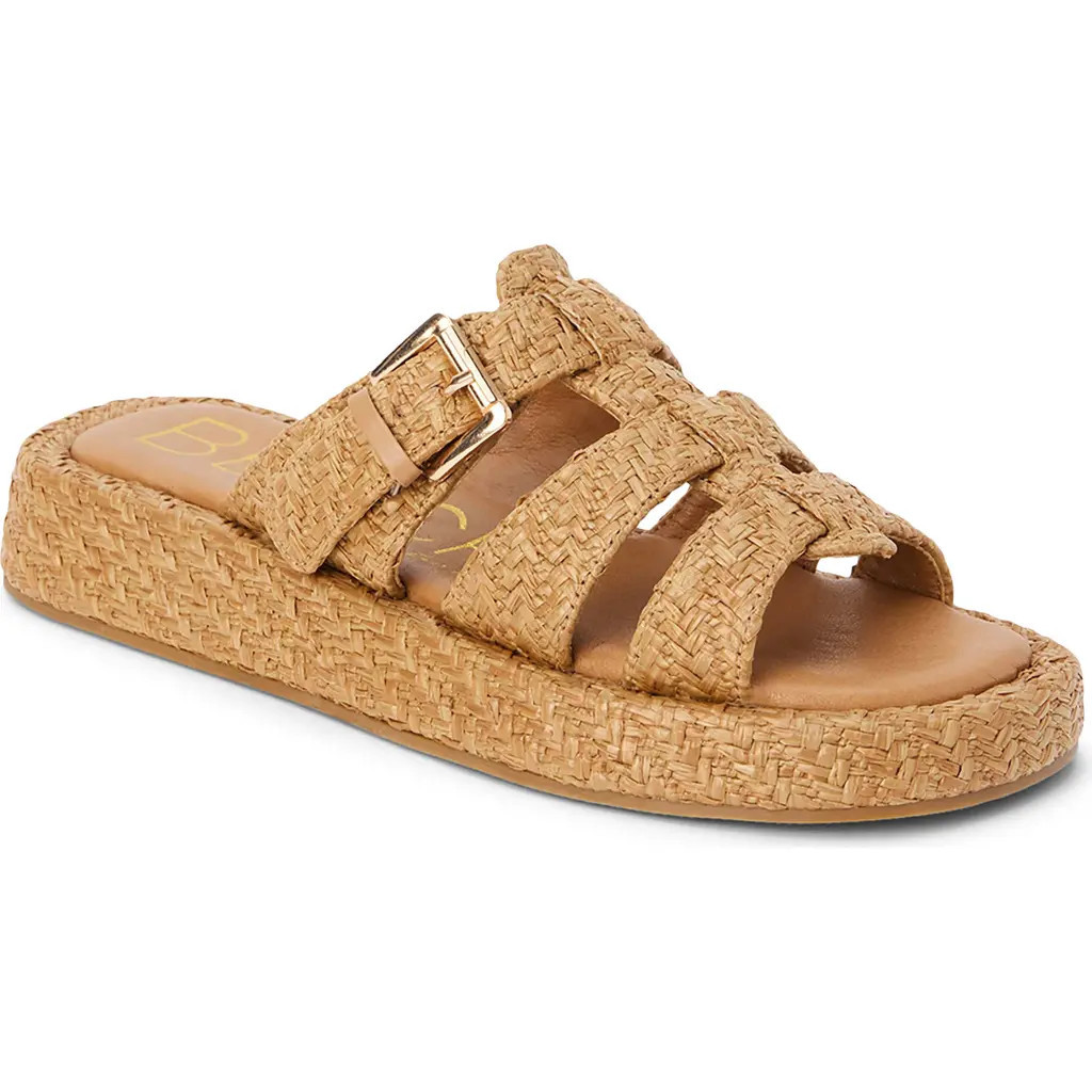 BEACH BY MATISSE Ciao Platform Wedge Slide Sandal in Cognac at Nordstrom, Size 10 | Nordstrom