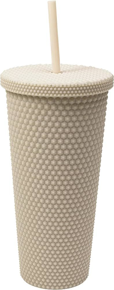 West & Fifth Matte Studded Tumbler with Lid & Straw, Reusable BPA Free Plastic Water Bottle, Trav... | Amazon (US)