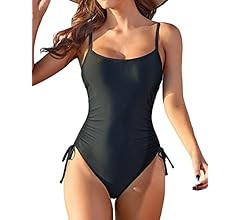 Yonique One Piece Swimsuits for Women Sexy Tummy Control Bathing Suits High Cut Swimwear | Amazon (US)