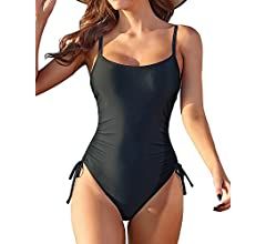 Yonique One Piece Swimsuits for Women Sexy Tummy Control Bathing Suits High Cut Swimwear | Amazon (US)