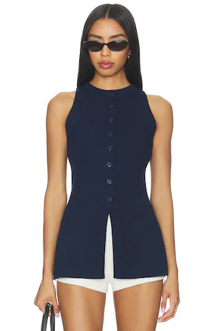 Daphne Knit Sleeveless in Navy | Revolve Clothing (Global)
