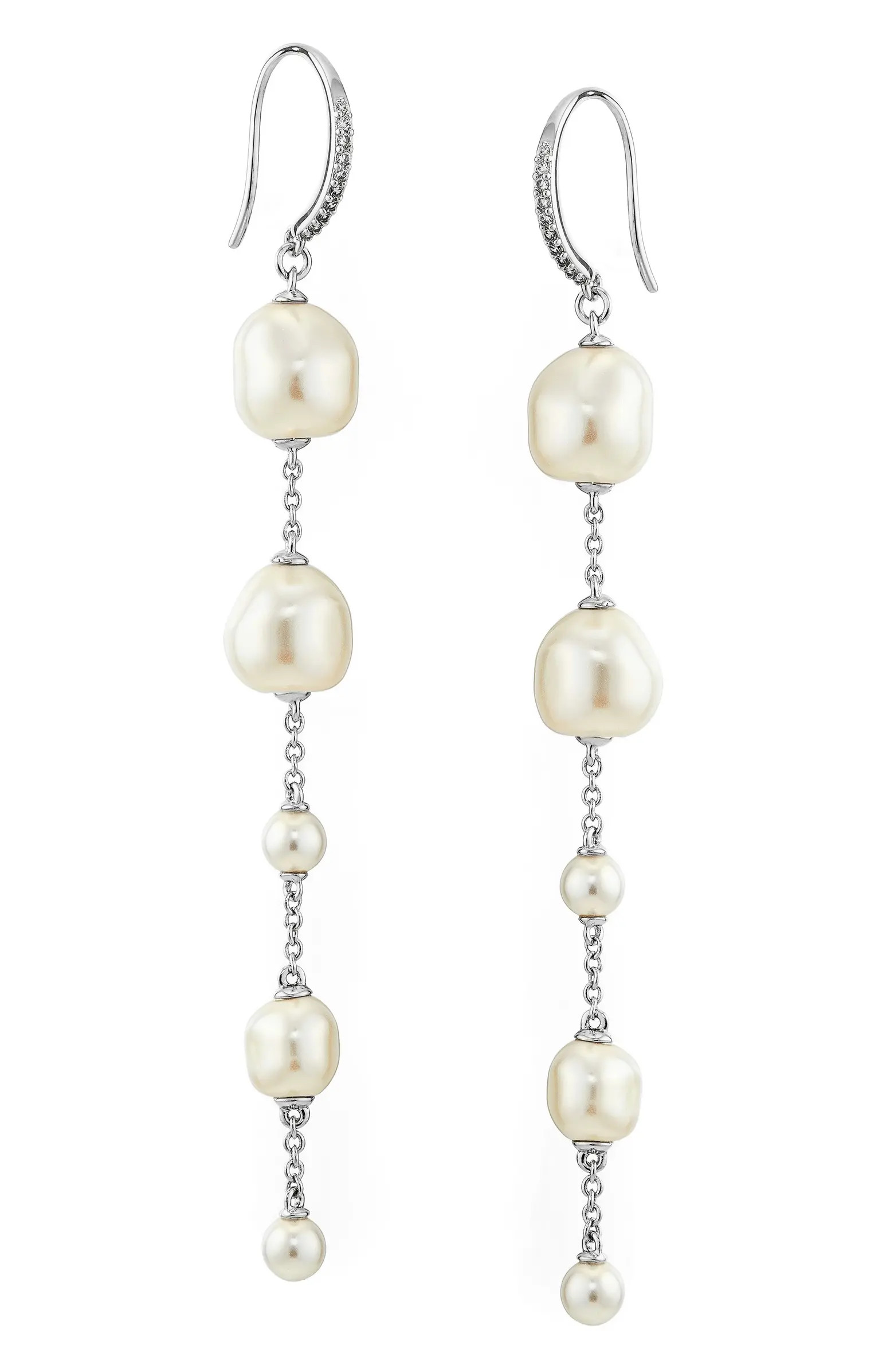 Boheme Imitation Pearl Linear Drop Earrings | Nordstrom