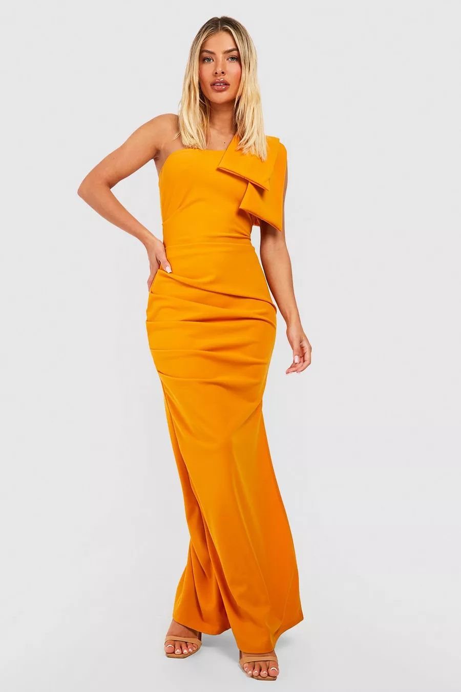 Asymmetric Drape Detail Maxi Dress | Boohoo.com (US & CA)