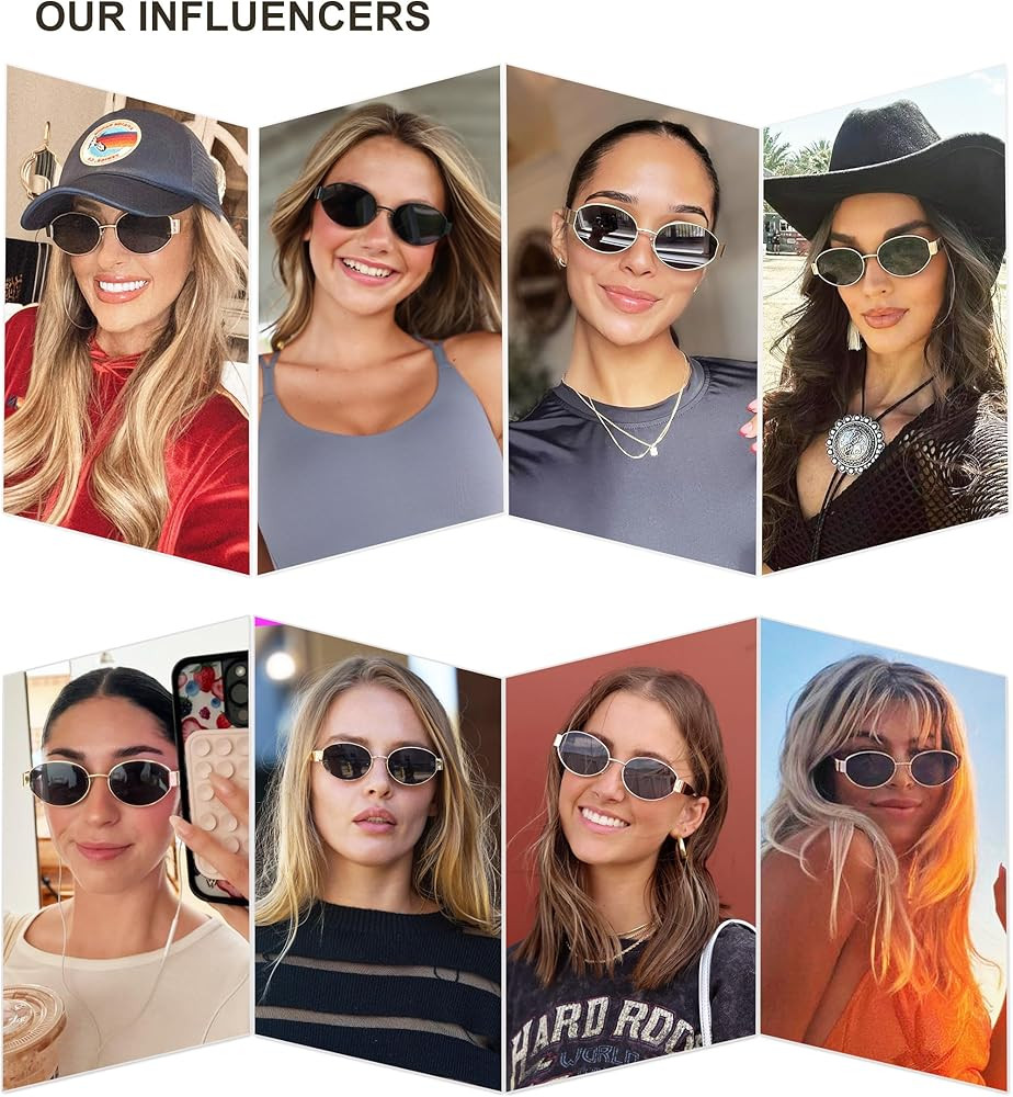 SOJOS Retro Oval Sunglasses for Women Trendy Classic Shades UV400 Protection SJ1256 | Amazon (US)