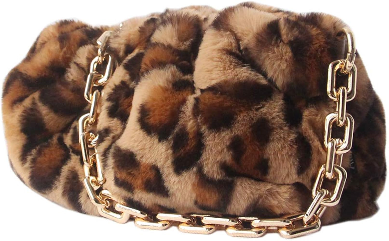 Women cloud-shape dumpling bags | Faux Fur and Fuzzy clutch purses | zinc alloy Shoulder Strap Ev... | Amazon (US)