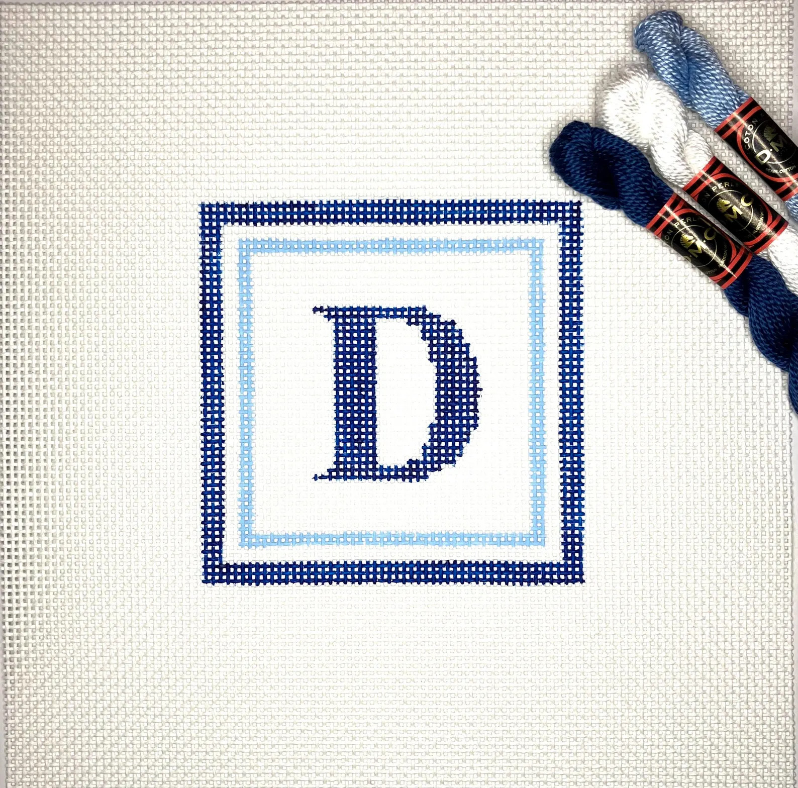 4" X 4" Color-Customizable Handpainted Needlepoint Canvas, Times New Roman Initial Letter Ornamen... | Etsy (Global)