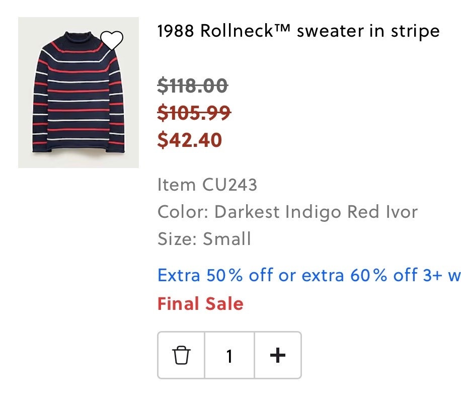 RUN and grab these JCREW ROLLNECK SWEATERS before they sell out. Extra 60% off when you order 3 items from the sale list. 

Totally a unisex sweater — just size down

#LTKOver40 #LTKWorkwear #LTKSaleAlert