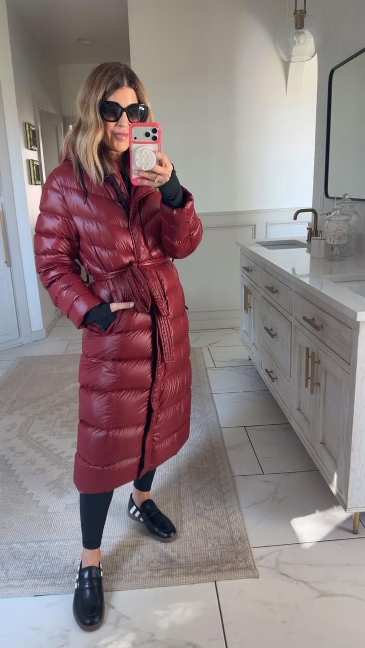 Wearing a size small in this puffer coat deep brick red limited edition @onequince

#LTKOver40 #LTKSeasonal