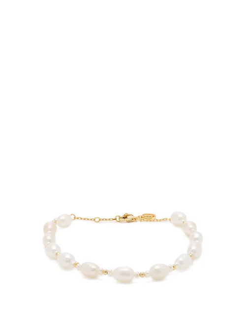 Anissa Kermiche - Serpent De Perles Pearl Gold-plated Anklet - Womens - Pearl | Matches (US)