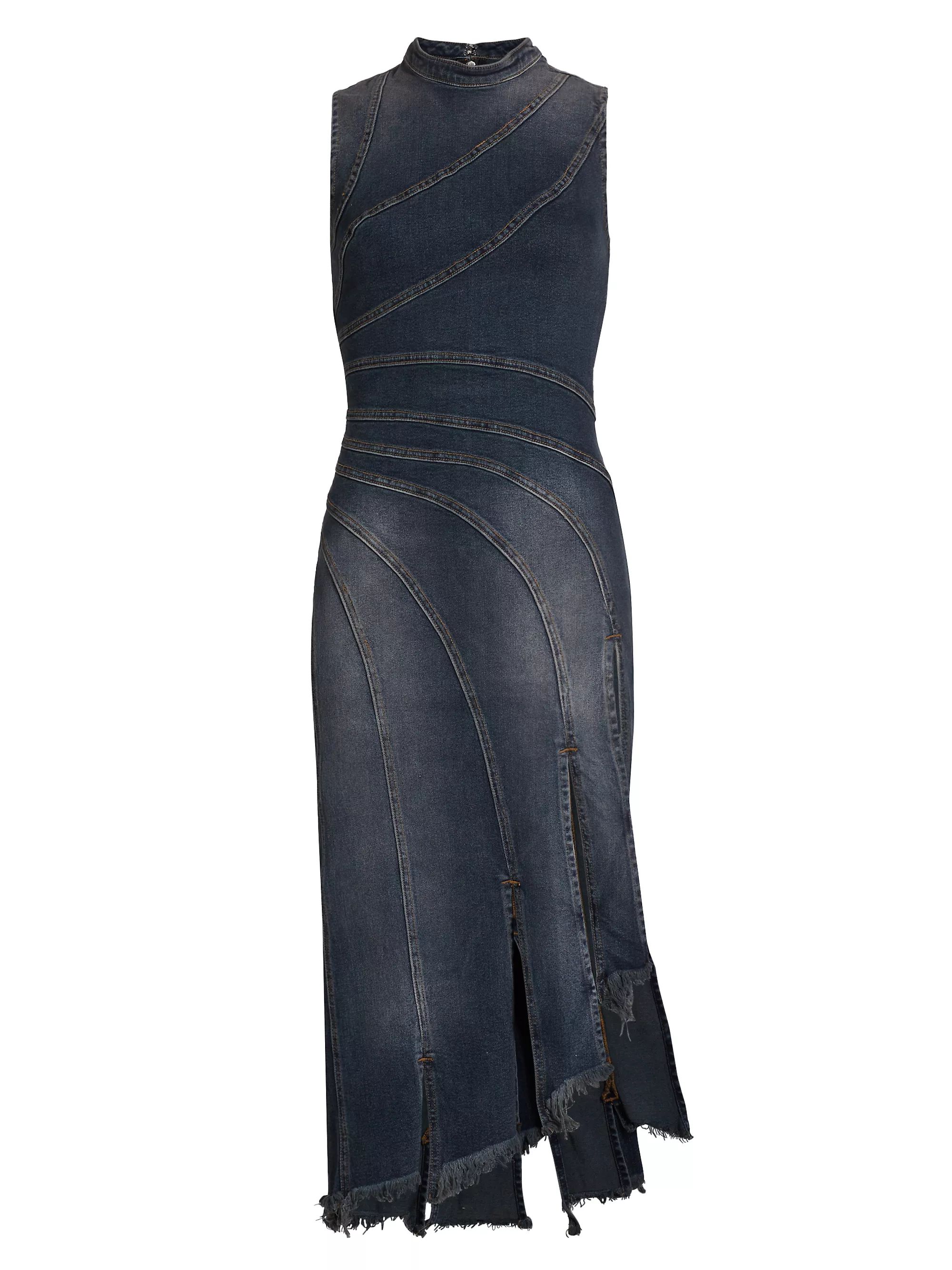 Sorriso Denim Sleeveless Frayed Midi-Dress | Saks Fifth Avenue