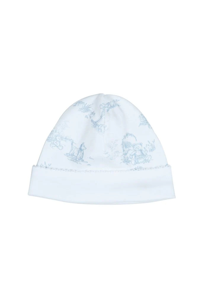 Toile Baby Pima Hat: Blue Teddy Bears | Loozieloo