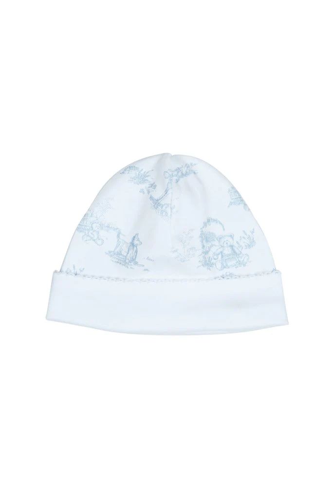 Toile Baby Pima Hat: Blue Teddy Bears | Loozieloo