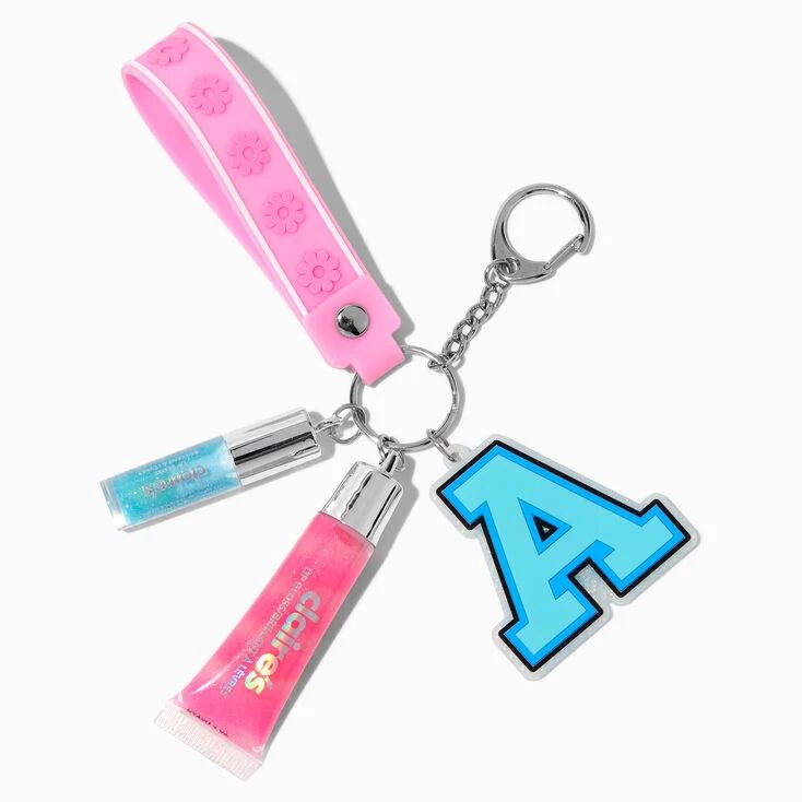 Initial Varsity Lip Gloss Keychain - A | Claire's (US)