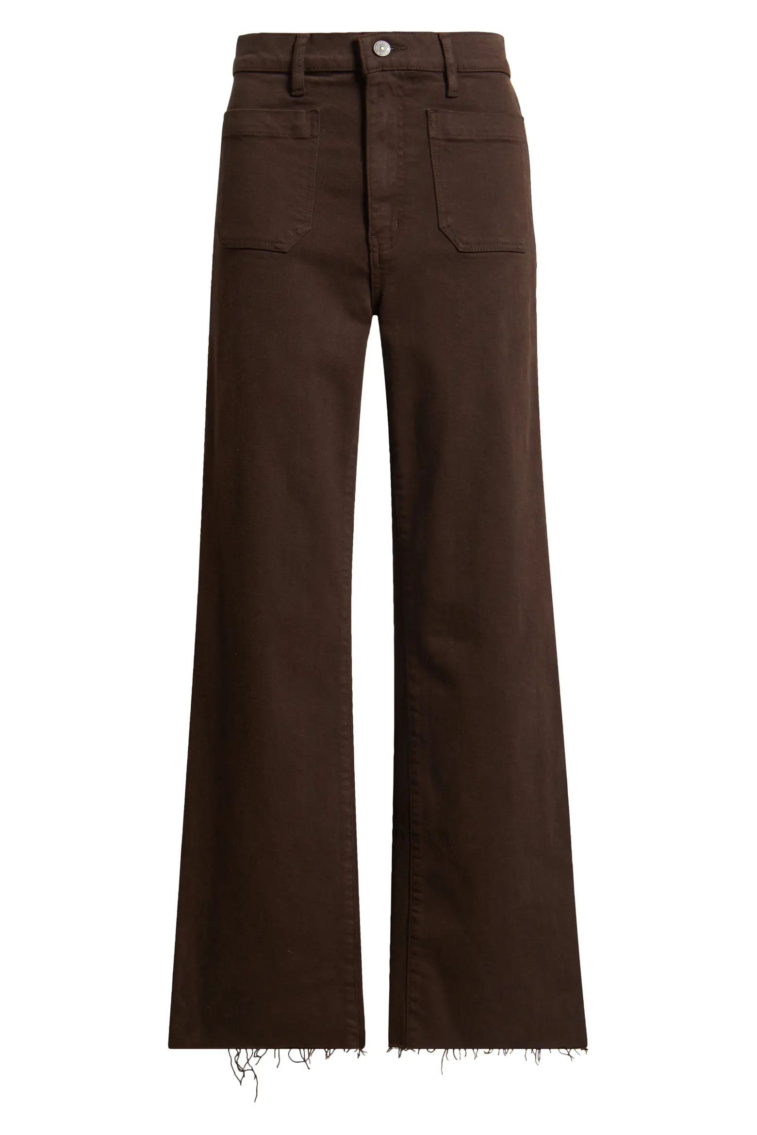 FRAME The Anchor High Waist Raw Hem Wide Leg Jeans (Women) | Nordstrom | Nordstrom