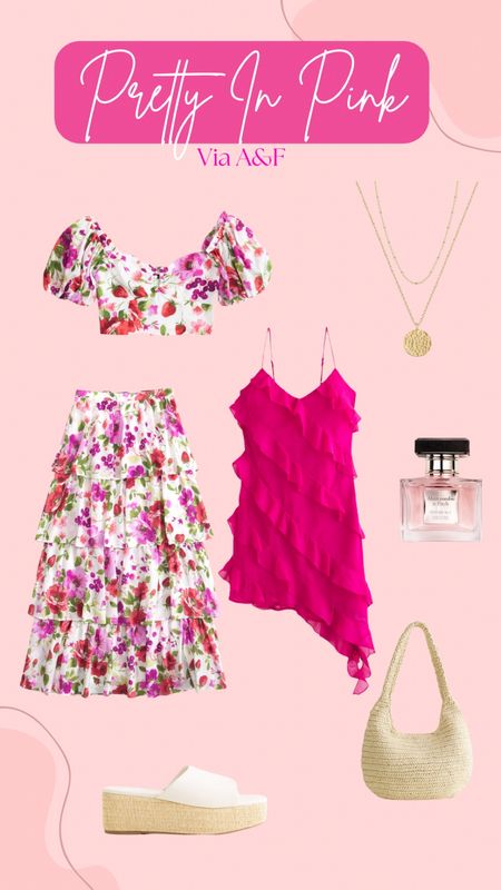 Be bold with Abercrombies gorgeous pink selections 💕
Spring, hot pink, floral, skirt set, perfume, necklace, wedges, purse, summer, clean girl, vibrant 

#LTKstyletip #LTKsalealert #LTKSeasonal