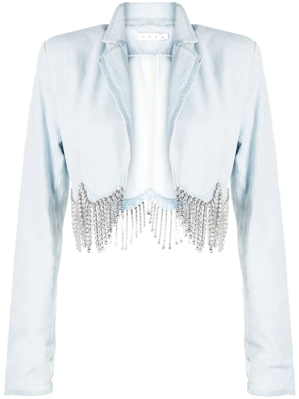 AREA Cropped Denim Jacket - Farfetch | Farfetch Global