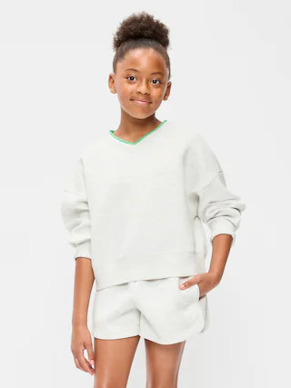 Bounce Fleece V-Neck Sweatshirt for Girls | Old Navy (US)