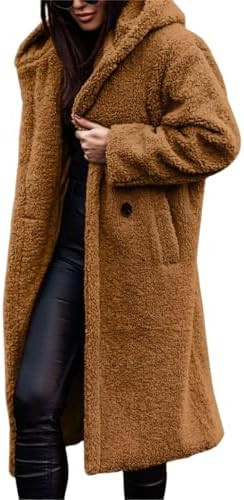 Ladies Cozy Winter Teddy Bear Long Coats for Women 2024 Fashion Oversized Jacket Fuzzy Fleece Fau... | Amazon (US)