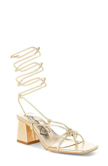 LONDON RAG Spruce Dessert Ankle Wrap Sandal in Gold at Nordstrom Rack, Size 8 | Nordstrom Rack