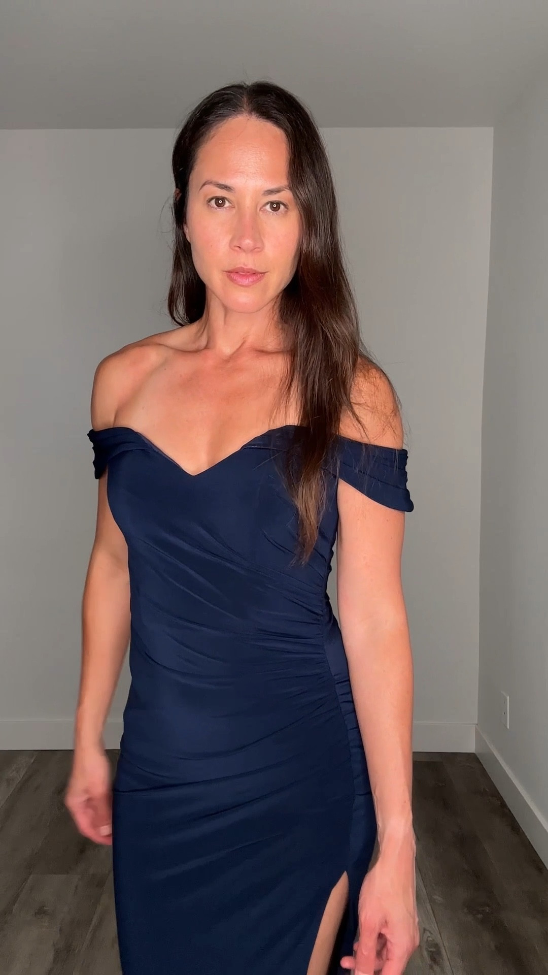 Oh baby, I love this dress and it feels so comfortable on my skin. I’ll be able to dance in it. I’ve really gotta work on those tan lines, though!😂 I love the ruching around the waistline so i’ll feel very comfortable after I eat. That’s important because I eat a lot. I’m 5‘8“ tall and a size small/4. I’ll pair this dress with a nude colored sandal. I’m ready to go to a wedding !

#LTKParties #LTKWedding #LTKOver40