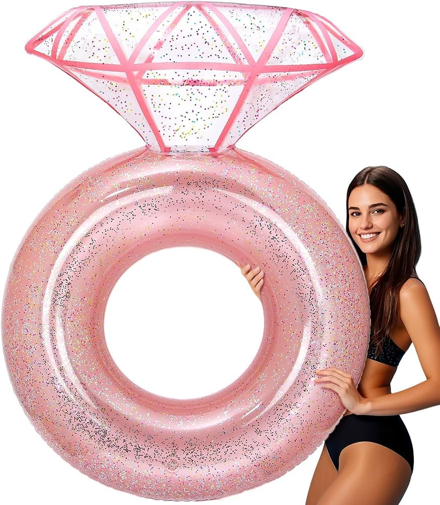 Pool Floats, Inflatable Diamond Ring Pool Float for Bachelorette Party, Engagement Ring Floatie f... | Amazon (US)