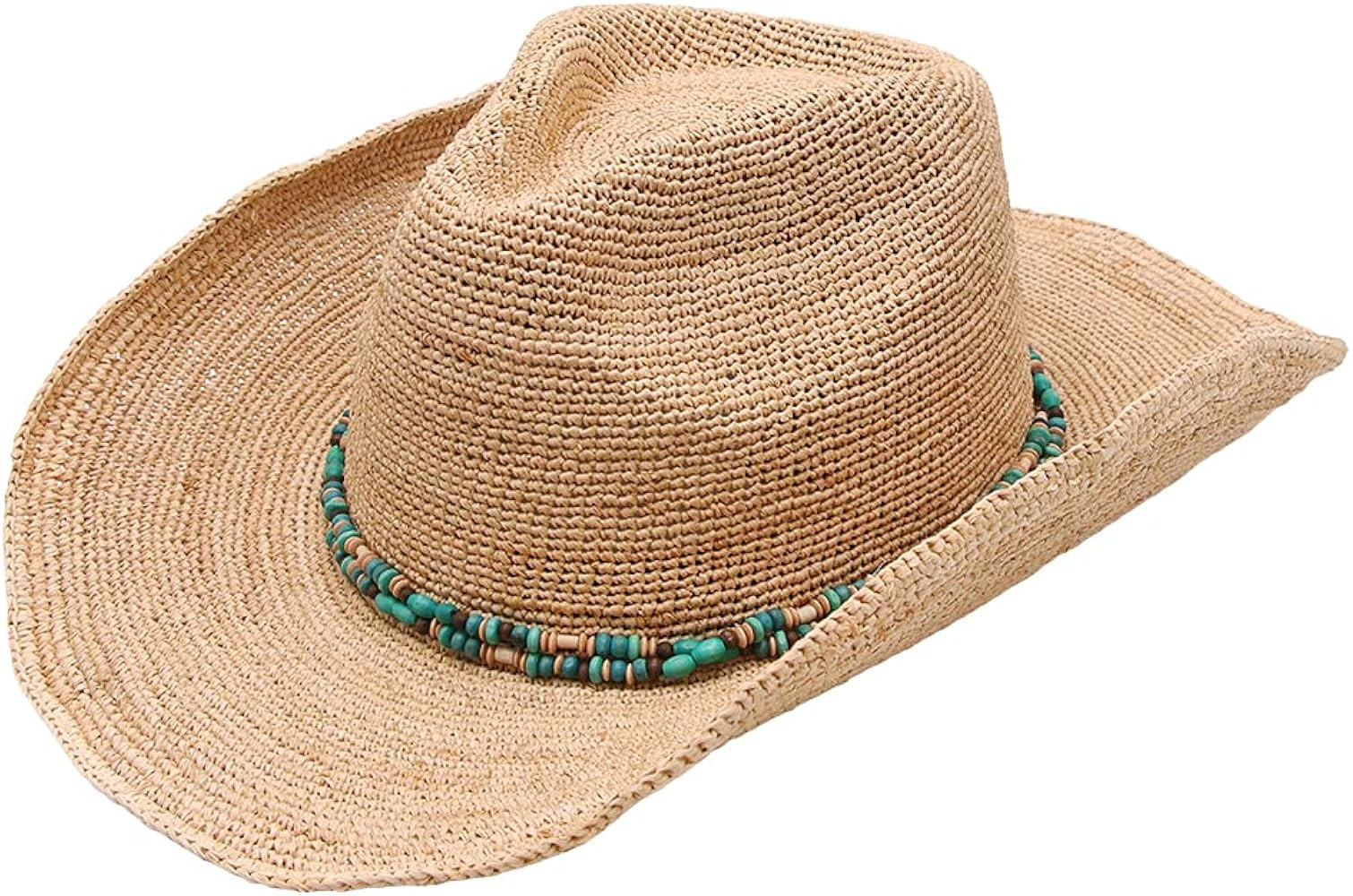 NAMANANA Raffia Straw Cowboy Hat,Women's Crocheted Summer Straw Hats, Classic Beach Sun Hats | Amazon (US)