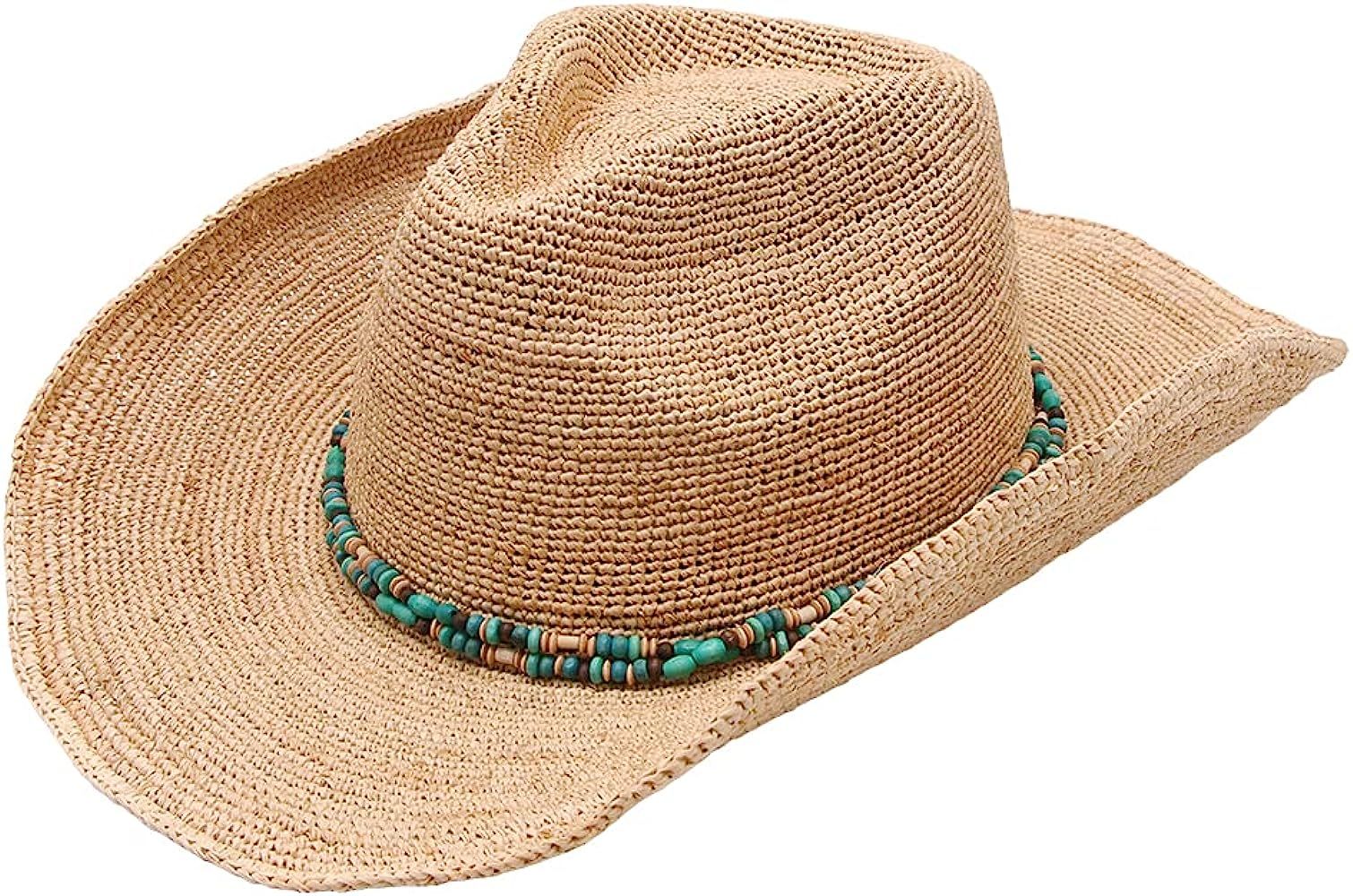 NAMANANA Raffia Straw Cowboy Hat,Women's Crocheted Summer Straw Hats, Classic Beach Sun Hats | Amazon (US)