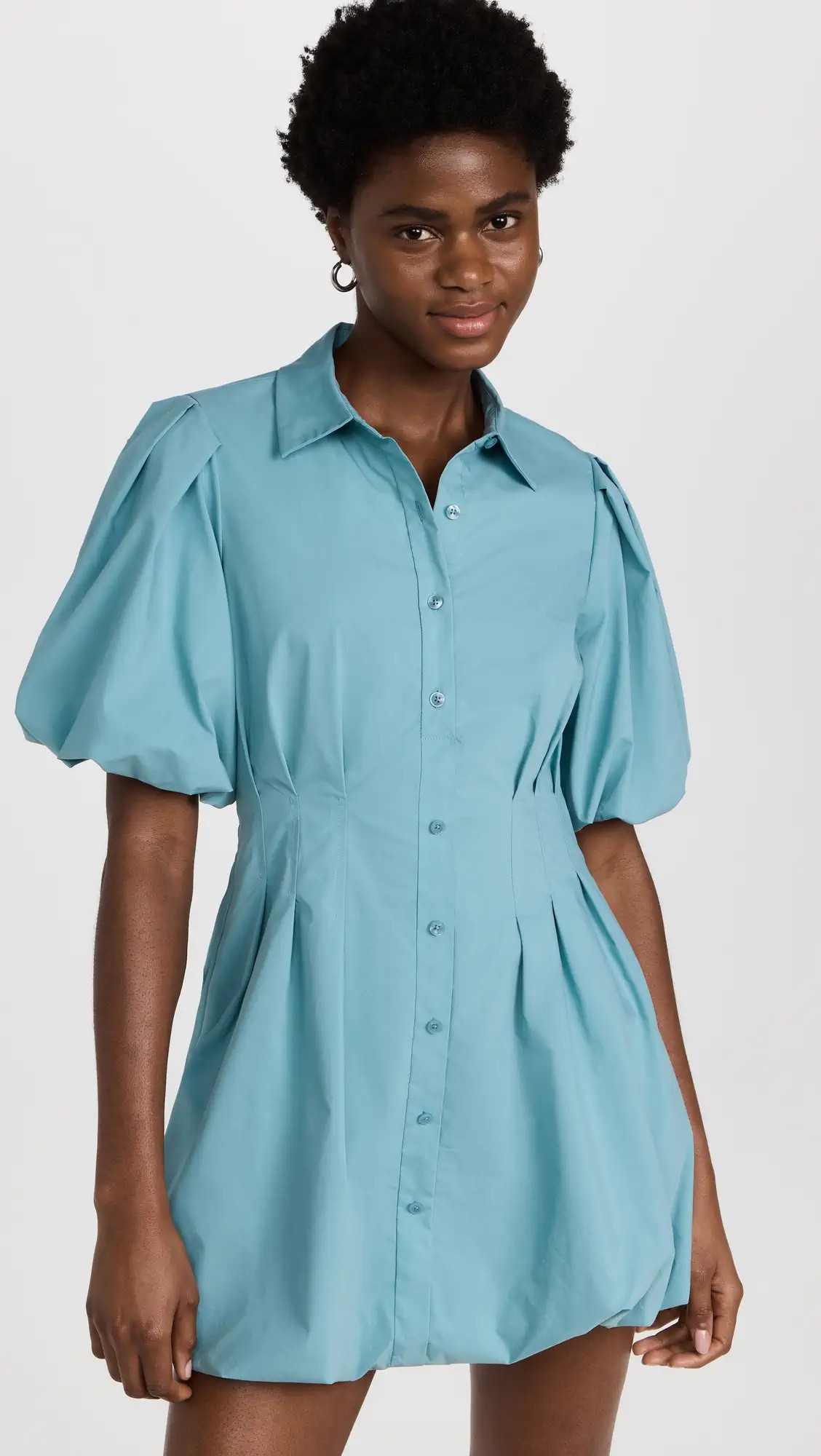 SIMKHAI Cleo Cotton Poplin Balloon Pintuck Mini Dress | Shopbop | Shopbop