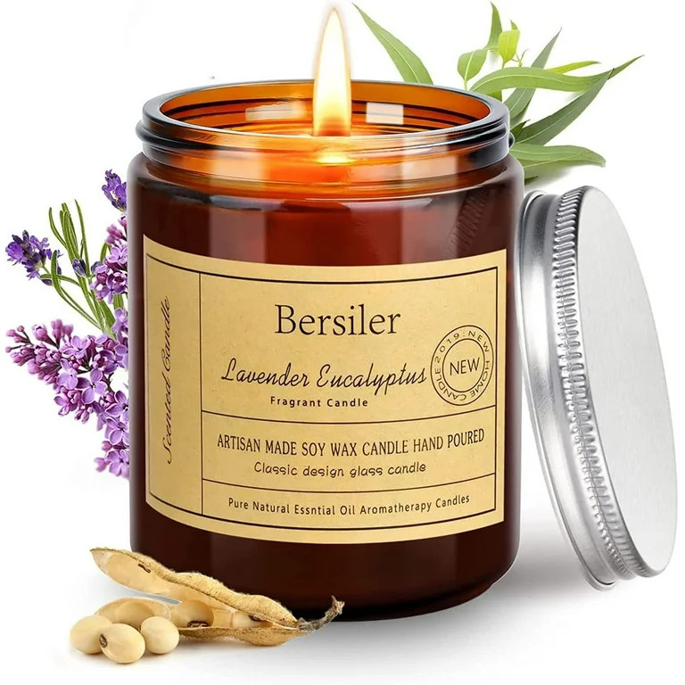 TJS Aromatherapy Candles, Scented Candles, 7OZ Lavender Eucalyptus Candles Stress Relief and Rela... | Walmart (US)