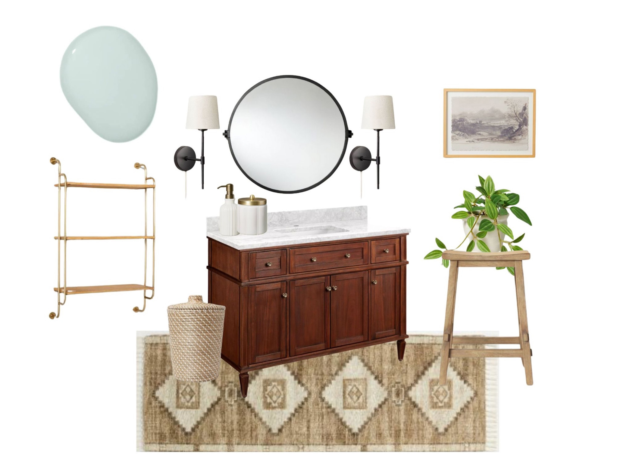 Spring bathroom refresh with all accessories from target! Vanity from signature hardware and dusty blue paint is Clare paint 

#LTKfamily #LTKfindsunder100 #LTKhome