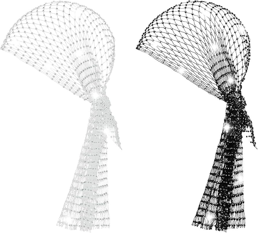 Rhinestone Mesh Headband Rhinestone Head Scarf Sparkly Wide Head Scarfs Crystal Nightclub Headsca... | Amazon (US)