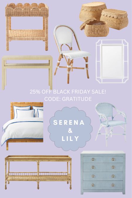 25% off at Serena & Lily with code GRATITUDE 