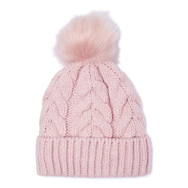 Time and Tru Women’s Cable Knit Pom Beanie | Walmart (US)