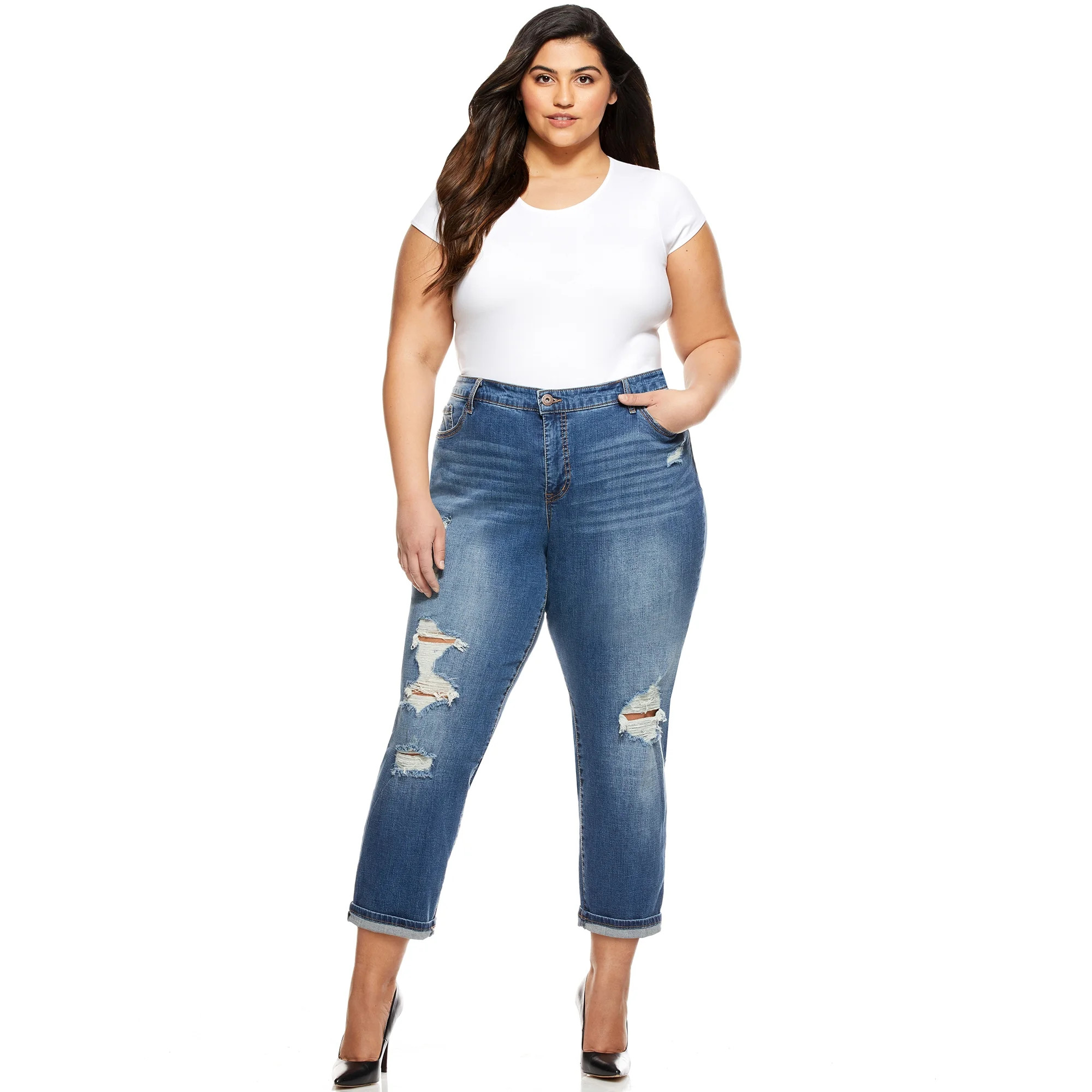 Sofia Jeans by Sofia Vergara - Sofia Jeans by Sofia Vergara Plus Size Bagi Boyfriend Mid-Rise Jea... | Walmart (US)