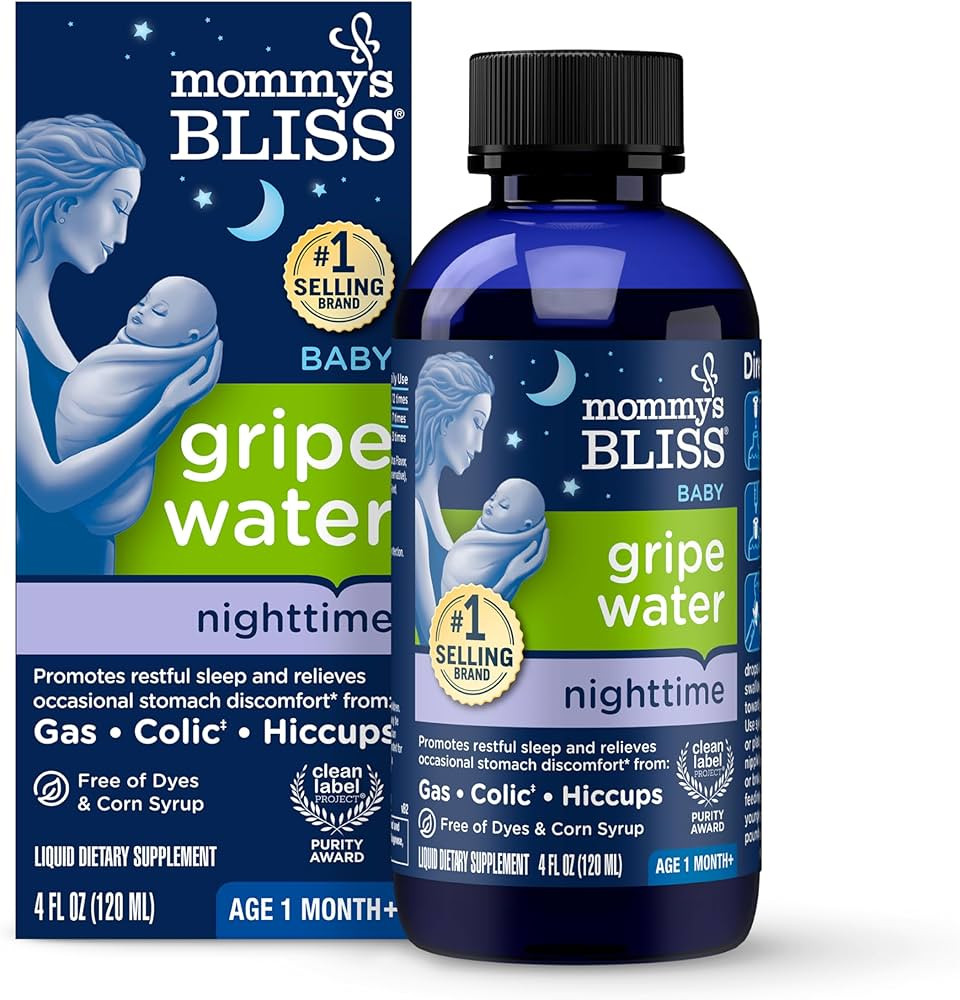 Mommy's Bliss Gripe Water Night Time, Infant Gas & Colic Relief, Gentle & Safe, 2 Weeks+, 4 FL OZ... | Amazon (US)