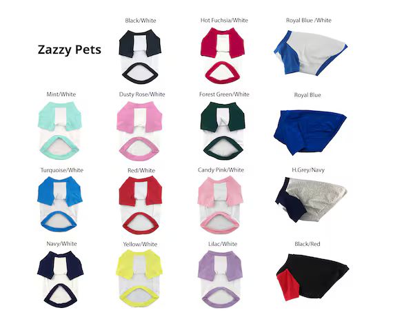 Contrasting Raglan Sleeves 95 Cotton/5 Spandex Jersey Dog Top | Etsy | Etsy (US)