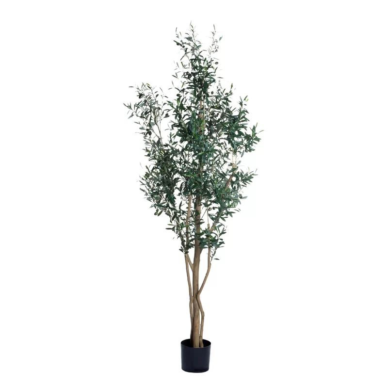 84" Artificial Olive Tree Tree in Pot Liner | Wayfair North America