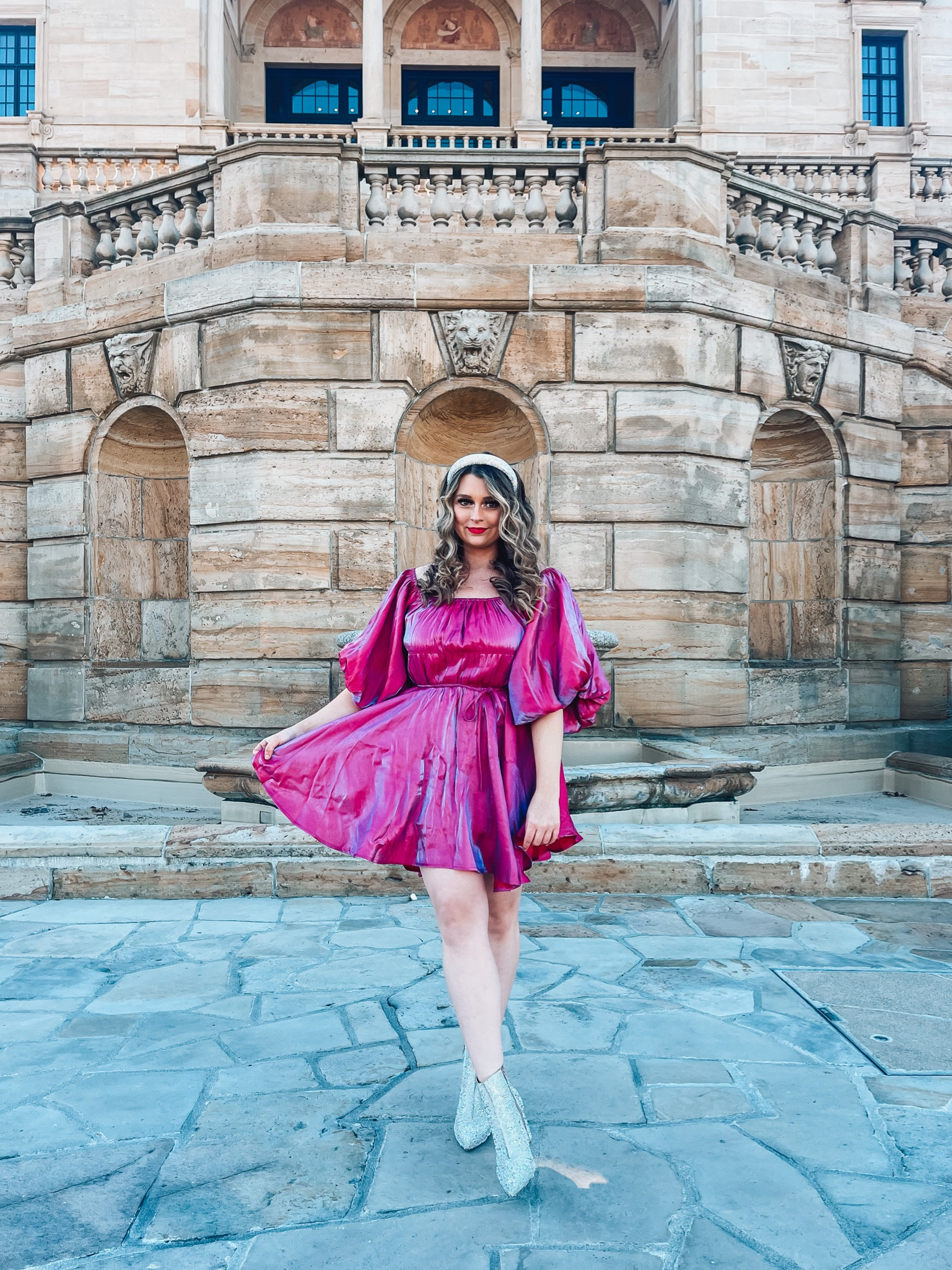 Make the whole place shimmer 💗 Love this dress from Altard state.

Holiday dress
New years dress
New years
Sparkle boots
Holiday boots
Headband 
Puffy dress 
Pink dress

#LTKshoecrush #LTKHoliday #LTKSeasonal