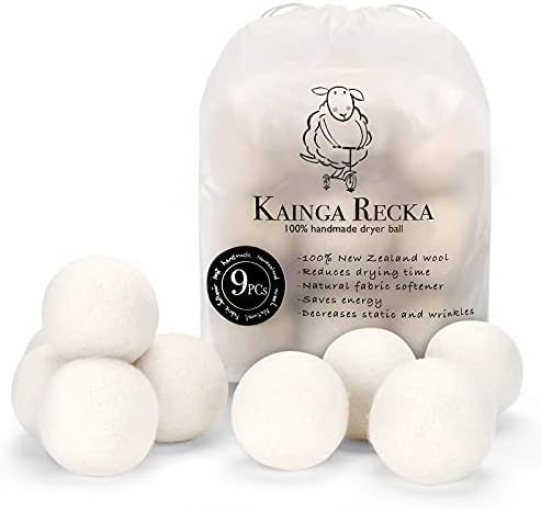 Wool Dryer Balls, 9-Pack Organic Dryer Balls, 100% New Zealand Wool Handmade Chemical-Free Eco Dryer | Amazon (US)