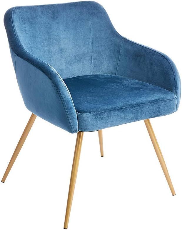 CangLong Accent Dinning Sofa Armchair Elegant Velvet Mid-Back Support Modern Upholstered Living Room | Amazon (US)