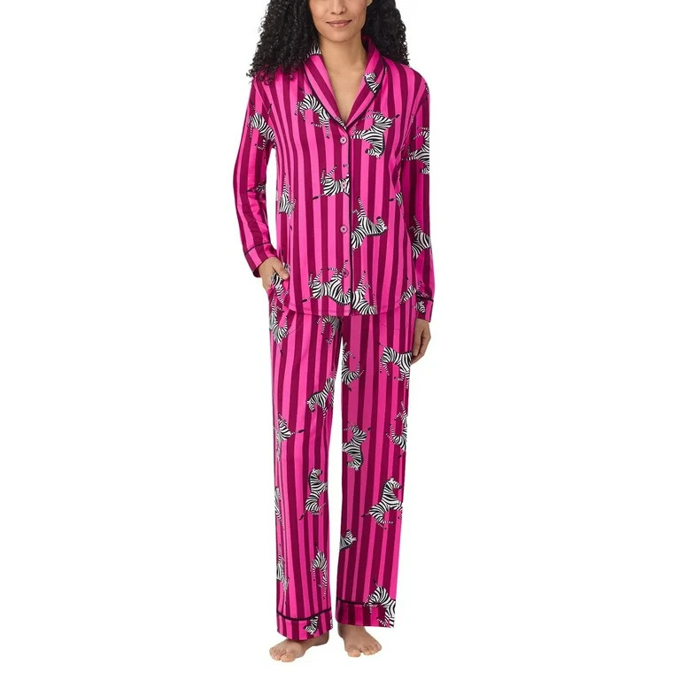 Room Service Womens 2-Piece Shawl Collar Pajama Set (PINK, L) | Walmart (US)
