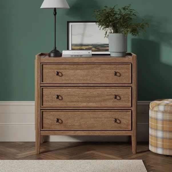 Portland 3 Drawer Chest, Mango Wood | Dunelm