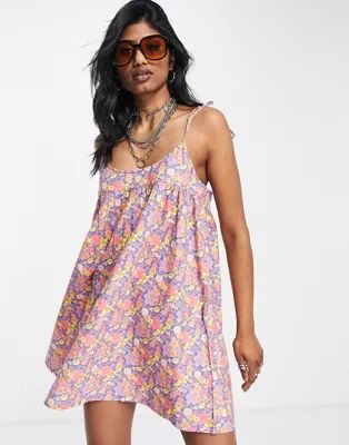 Topshop ditsy floral print beach mini dress in multi | ASOS (Global)