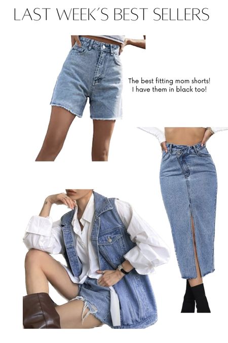 Best Sellers! 
Mom shorts, maxi denim skirt, long denim skirt, denim vest, oversized denim vest, country outfit, western aesthetic 

#LTKunder100 #LTKFind